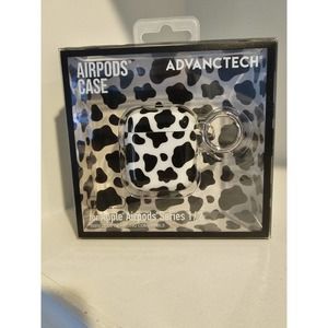 ADVANCTECH AIRPODS CASE Cow Print For Apple Airpods Series 1/2 with Key Ring